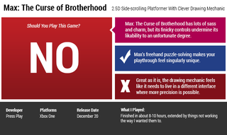 Illustration for article titled ​Max: the Curse of Brotherhood: The Kotaku Review